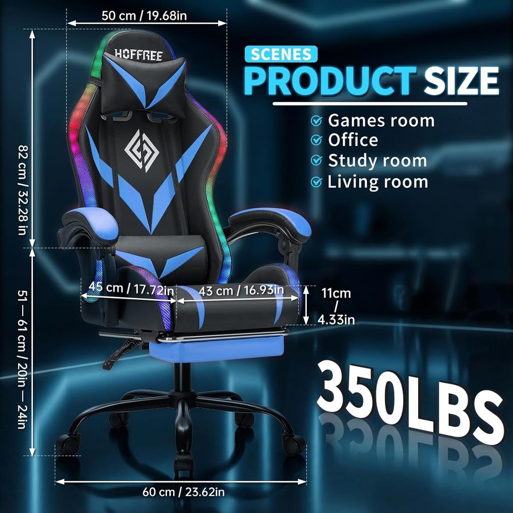 RGB Gaming Chair with Massage  - огляд і ціна Rgb Gaming Chair