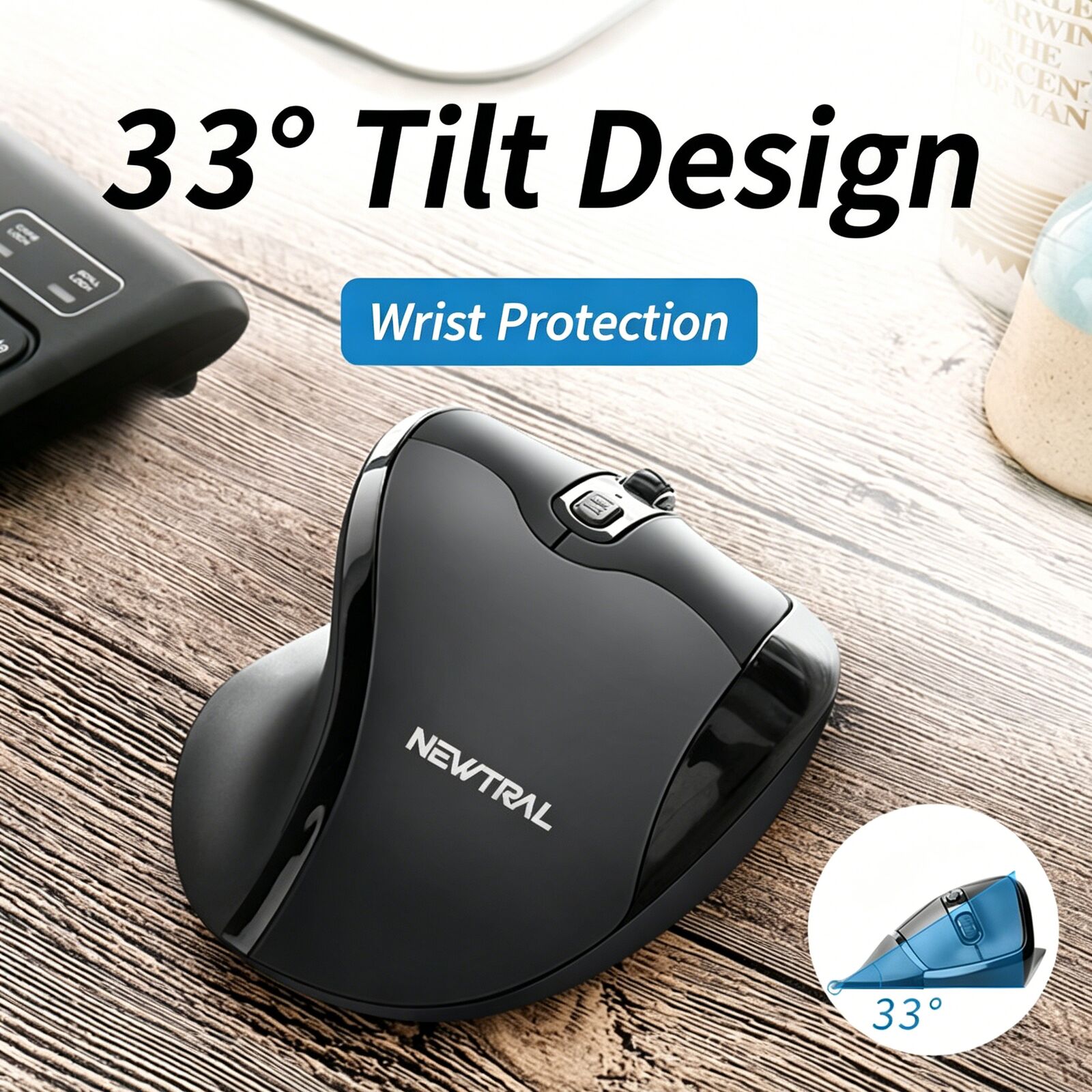 2.4GHz Wireless Vertical Ergon - огляд і ціна Esports Gaming Mouse Weight Adjustable