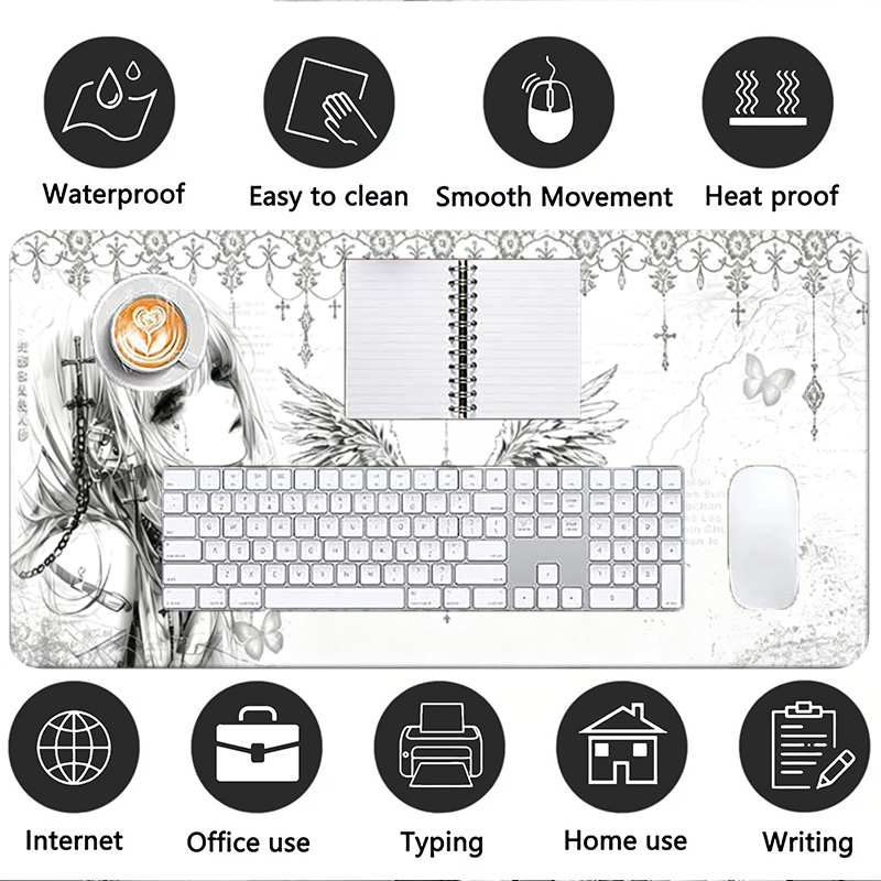 Leather Mousepad Black White A - огляд і ціна Esports Gaming Keyboard