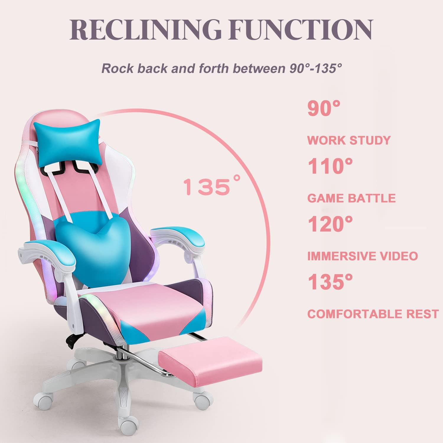 RGB LED Gaming Chair for Adult - огляд і ціна Rgb Gaming Chair
